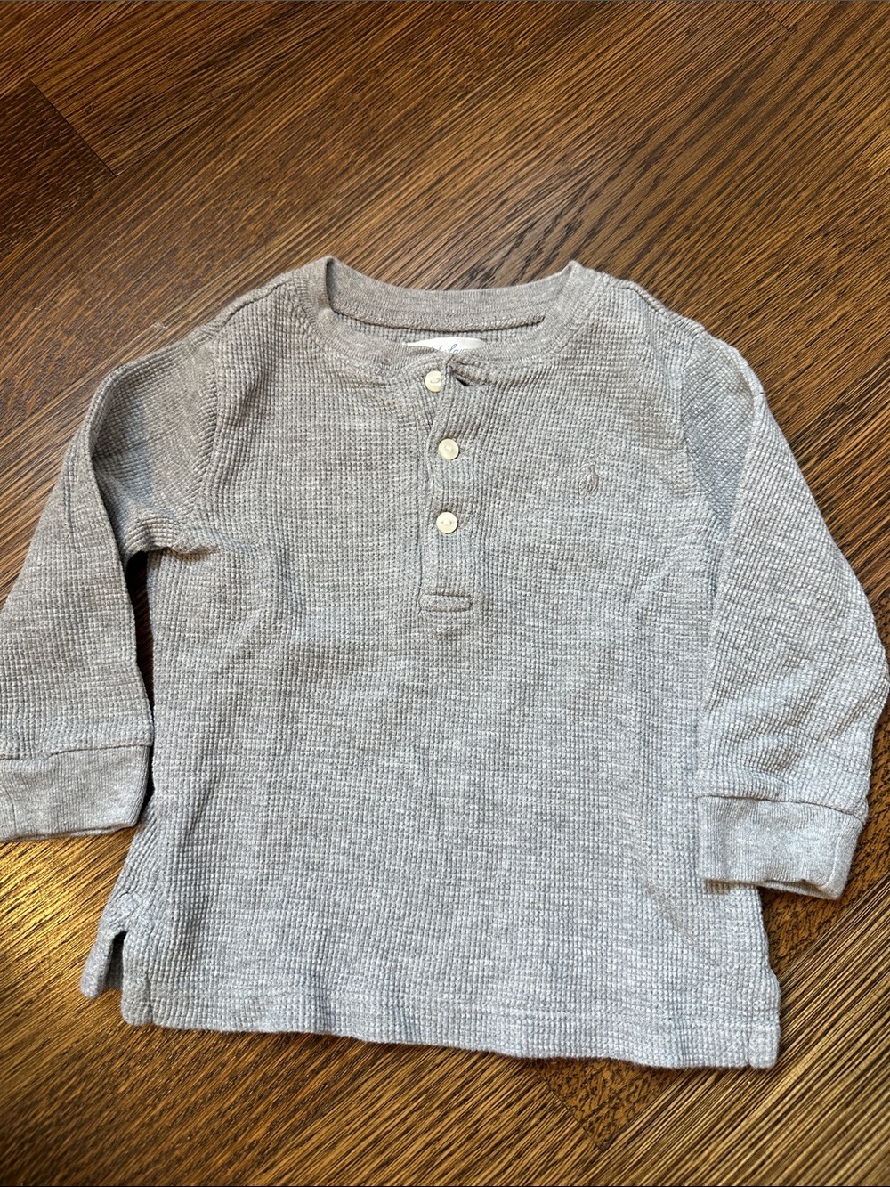 Ralph Lauren Toddler Long Sleeve Henley Top - Light Gray